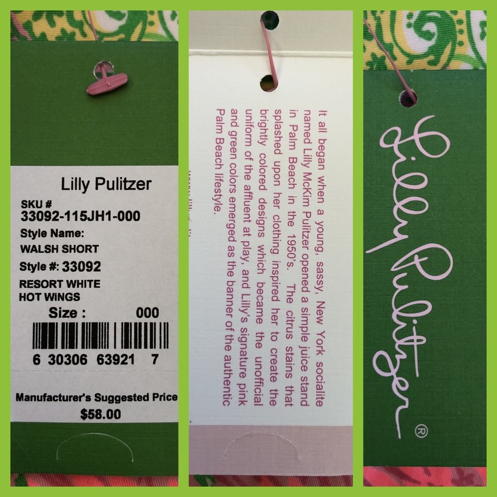 Lilly Pulitzer Walsh Shorts Hot Wings Flamingo - Picture 4 of 8